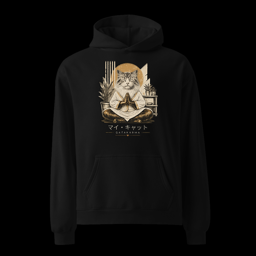 GataKarma Original Hoodie Black, flat lay (4/13) — Signature collection by BarnaBorders