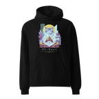 GataKarma Neon-Punk Hoodie, black, flat lay, BarnaBorders Artist Edition