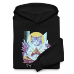 GataKarma Neon-Punk Hoodie, black, print detail, BarnaBorders Artist Edition