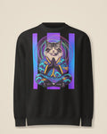 GataKarma Acid Karma Sweatshirt, black, front view (4/20) — Acid Karma collection by BarnaBorders