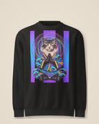 GataKarma Acid Karma Sweatshirt, black, front view (4/20) — Acid Karma collection by BarnaBorders