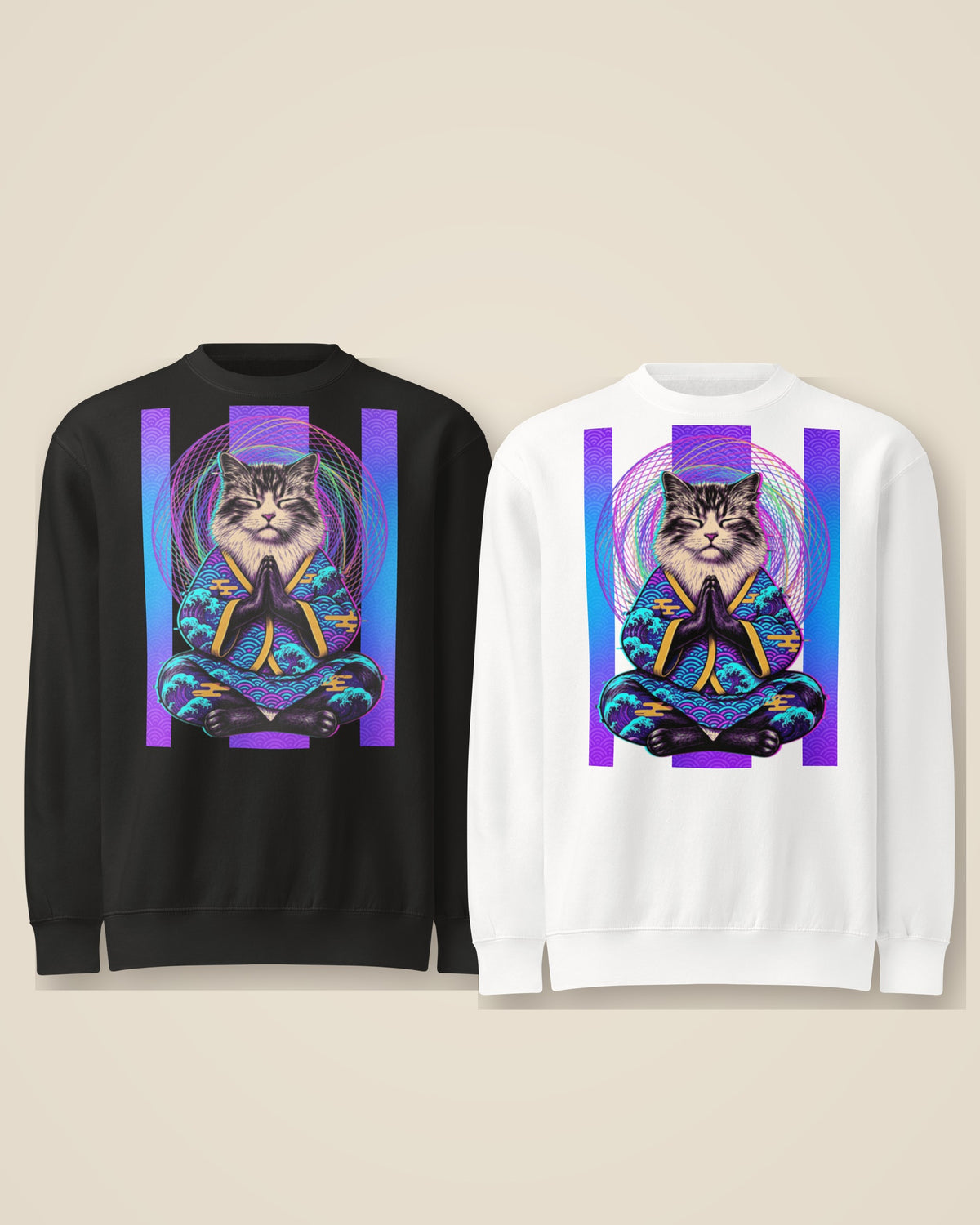GataKarma Acid Karma Sweatshirt in black and white — Acid Karma collection by BarnaBorders