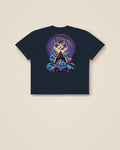 GataKarma Acid Karma Oversized Tee, French navy, back view (4/10) — Acid Karma collection by BarnaBorders