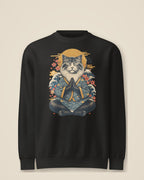 GataKarma Kimono Sweatshirt, black, front view (3/30) — Ukiyo collection by BarnaBorders