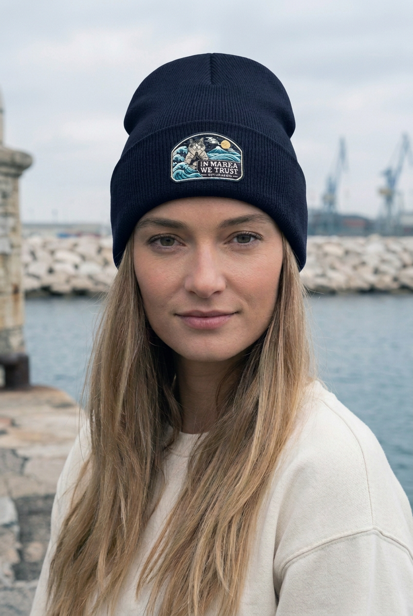 Bonnet marine, digue en bord de mer
