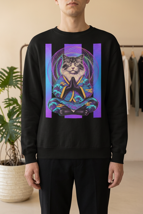 GataKarma Acid Karma Sweatshirt, product view 1 of 15 — Acid Karma collection by BarnaBorders