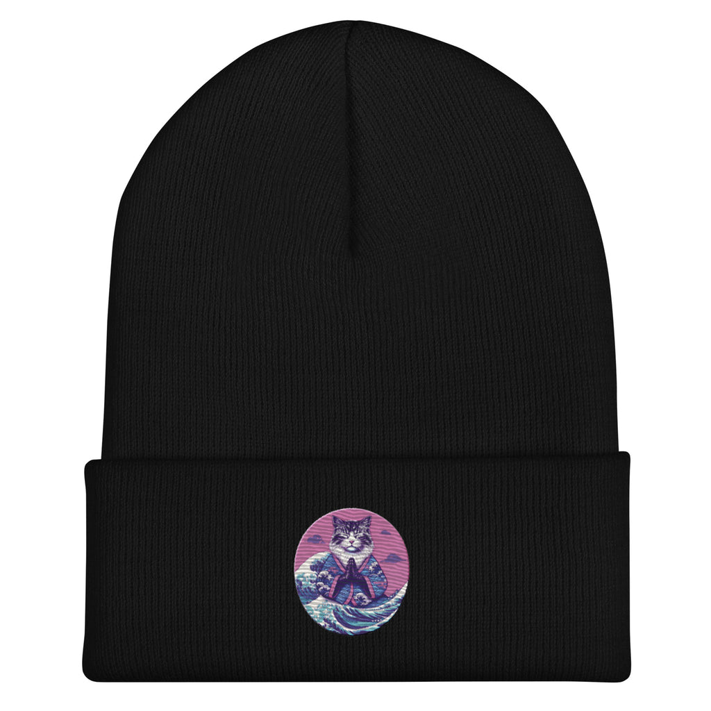 GataKarma Pink Wave Cuffed Beanie, product view 2 of 14 — Pink Wave collection by BarnaBorders
