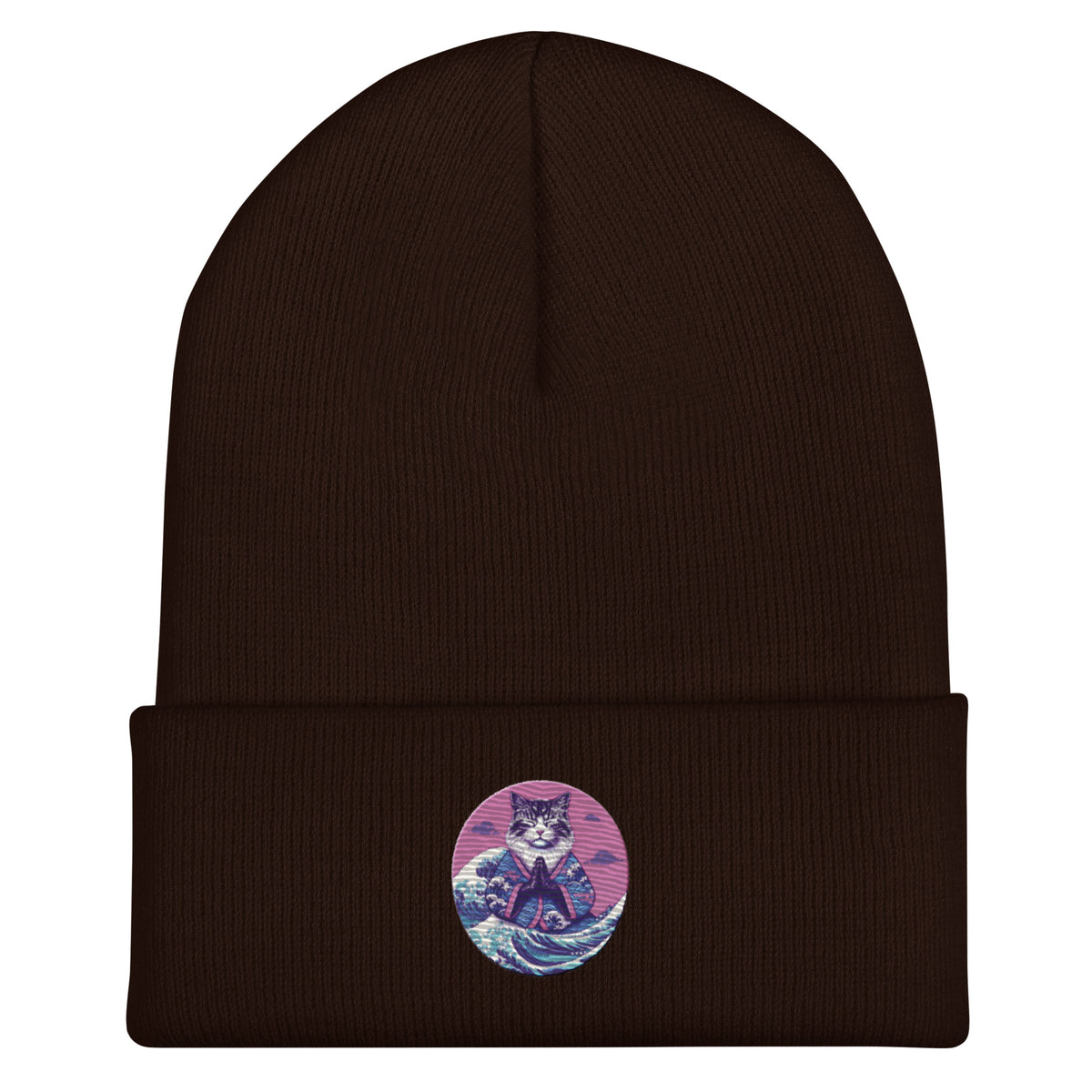 GataKarma Pink Wave Cuffed Beanie, product view 3 of 14 — Pink Wave collection by BarnaBorders