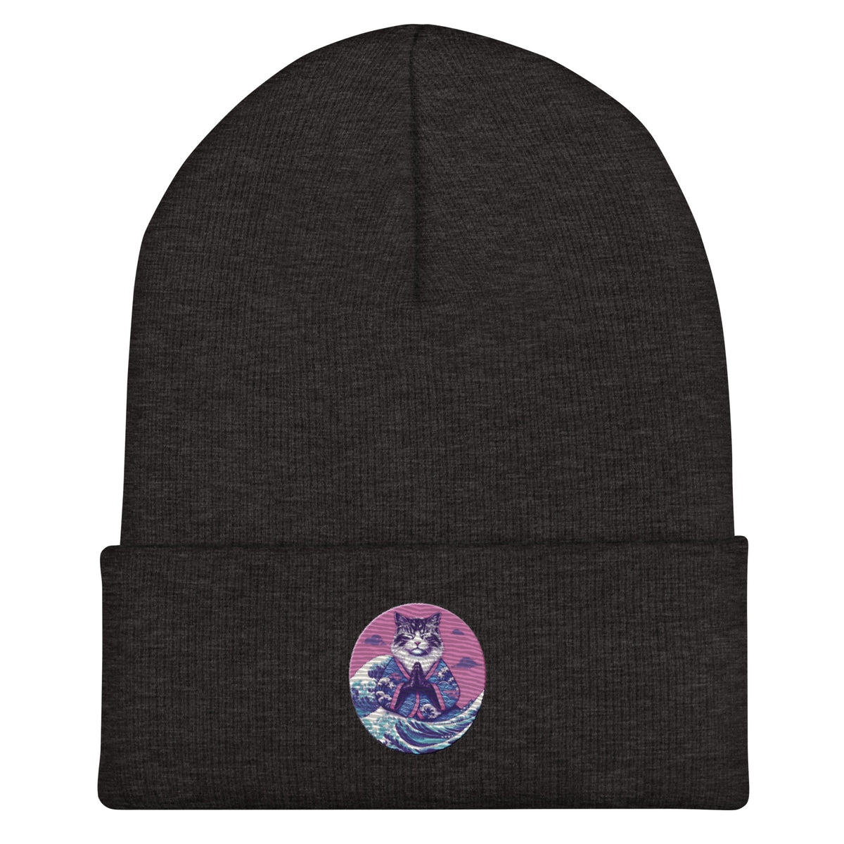 GataKarma Pink Wave Cuffed Beanie, product view 5 of 14 — Pink Wave collection by BarnaBorders