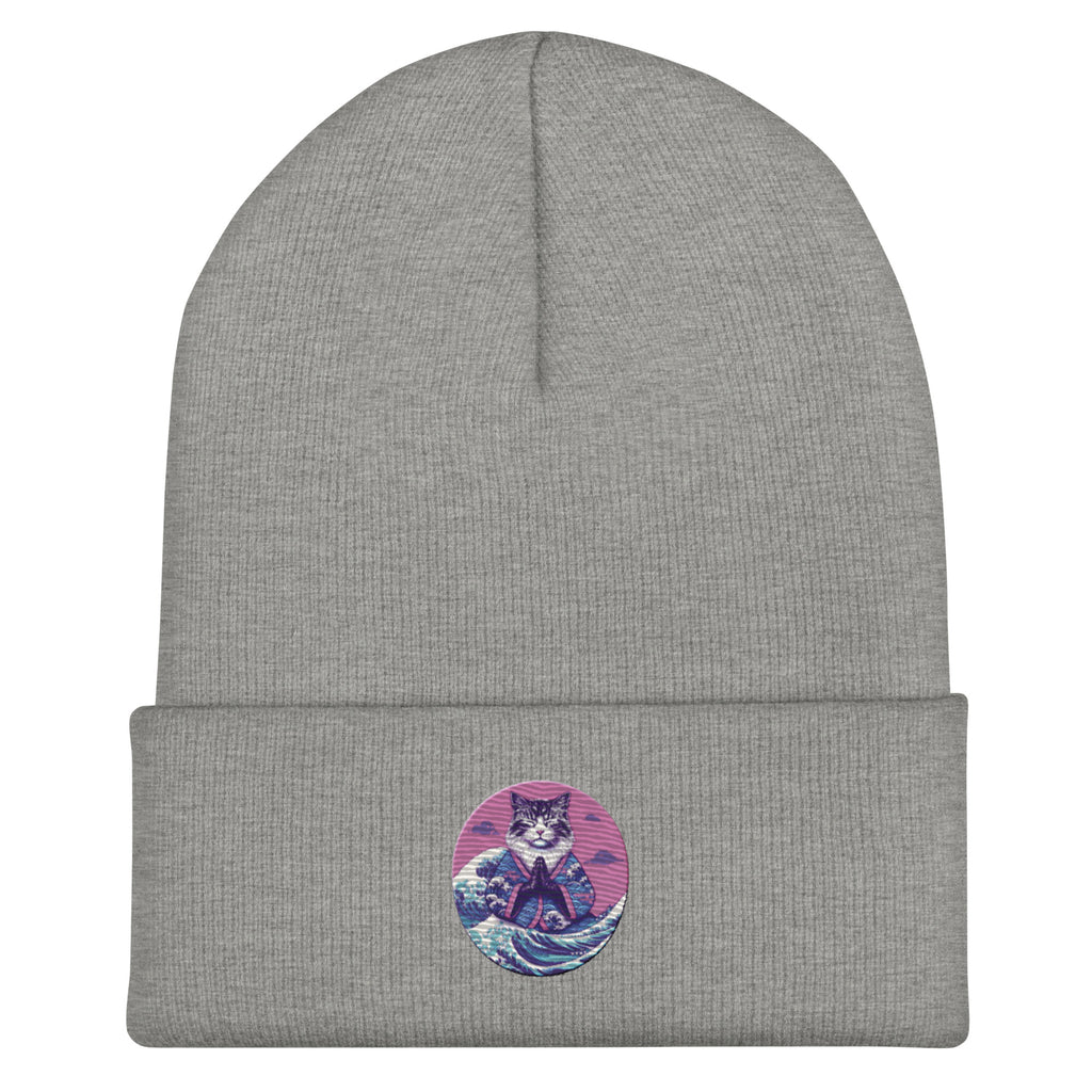 GataKarma Pink Wave Cuffed Beanie, product view 6 of 14 — Pink Wave collection by BarnaBorders