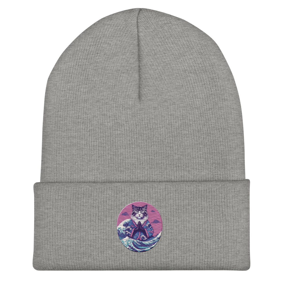 GataKarma Pink Wave Cuffed Beanie, product view 6 of 14 — Pink Wave collection by BarnaBorders