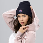 GataKarma Pink Wave Cuffed Beanie, product view 8 of 14 — Pink Wave collection by BarnaBorders