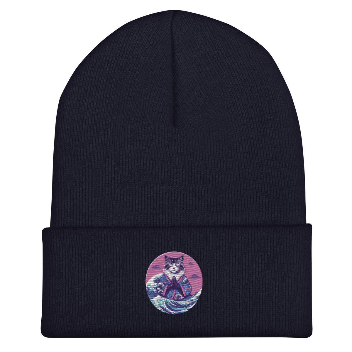 GataKarma Pink Wave Cuffed Beanie, product view 4 of 14 — Pink Wave collection by BarnaBorders