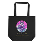 GataKarma Pink Wave Eco Tote Bag, product view 2 of 4 — Pink Wave collection by BarnaBorders