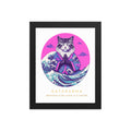 GataKarma Pink Wave Framed Poster, black frame, 8×10″ — Pink Wave collection by BarnaBorders