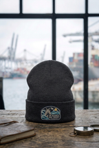 GataKarma Marea Cuffed Beanie, dark grey, harbour workshop (5/6) — MAREA collection by BarnaBorders