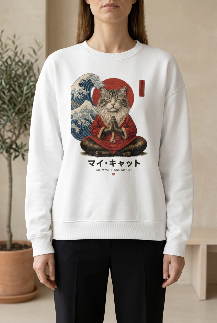 Kanagawa blanc sur mannequin féminin, décor beige végétalisé