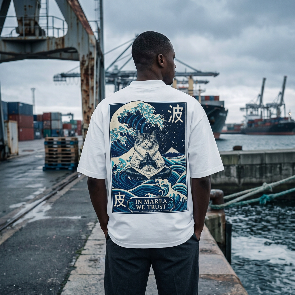 Marea porté de dos, posture décontractée au port