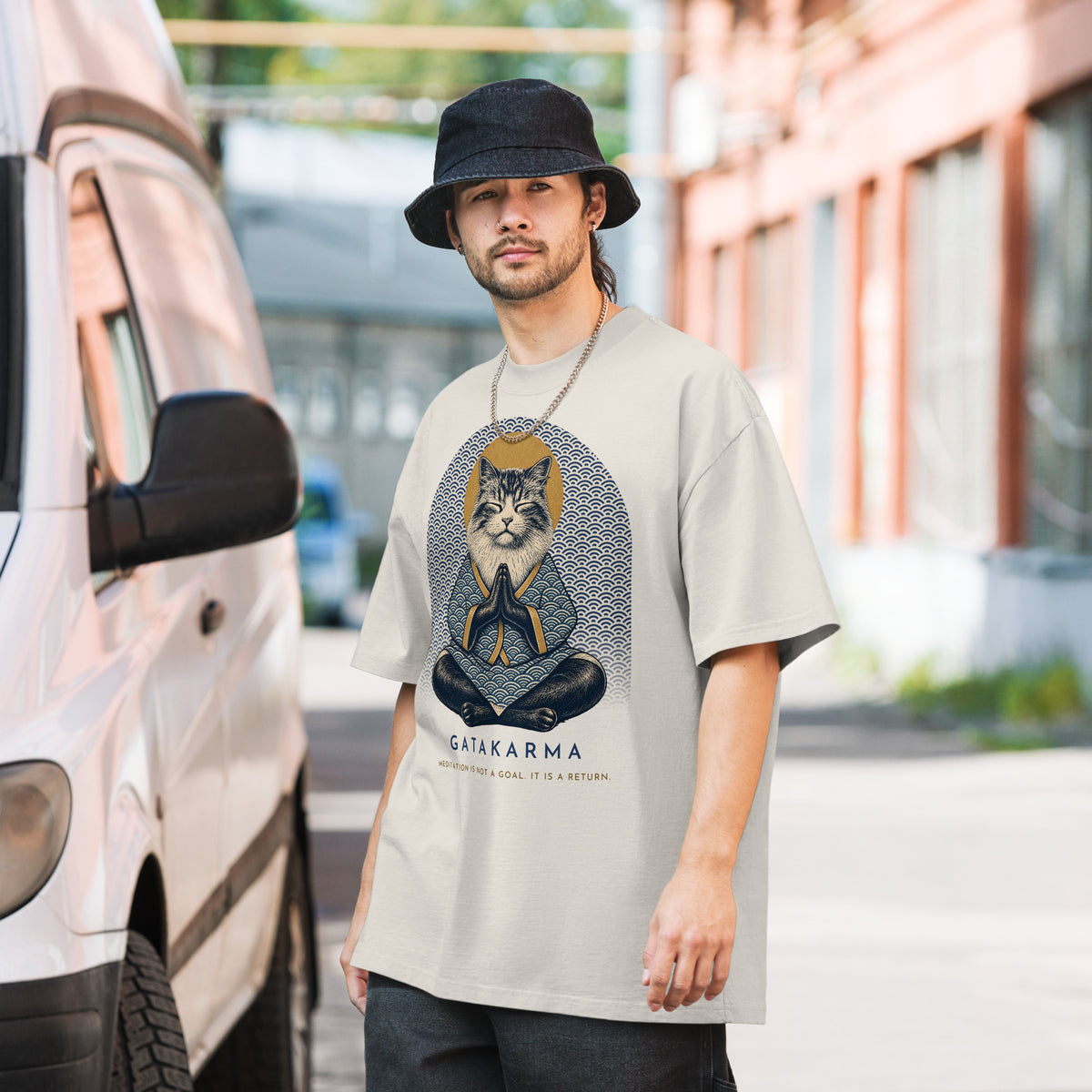 GataKarma Kimono Faded Tee, product view 3 of 9 — Ukiyo collection by BarnaBorders