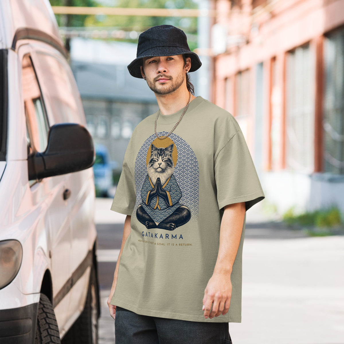 GataKarma Kimono Faded Tee, product view 4 of 9 — Ukiyo collection by BarnaBorders