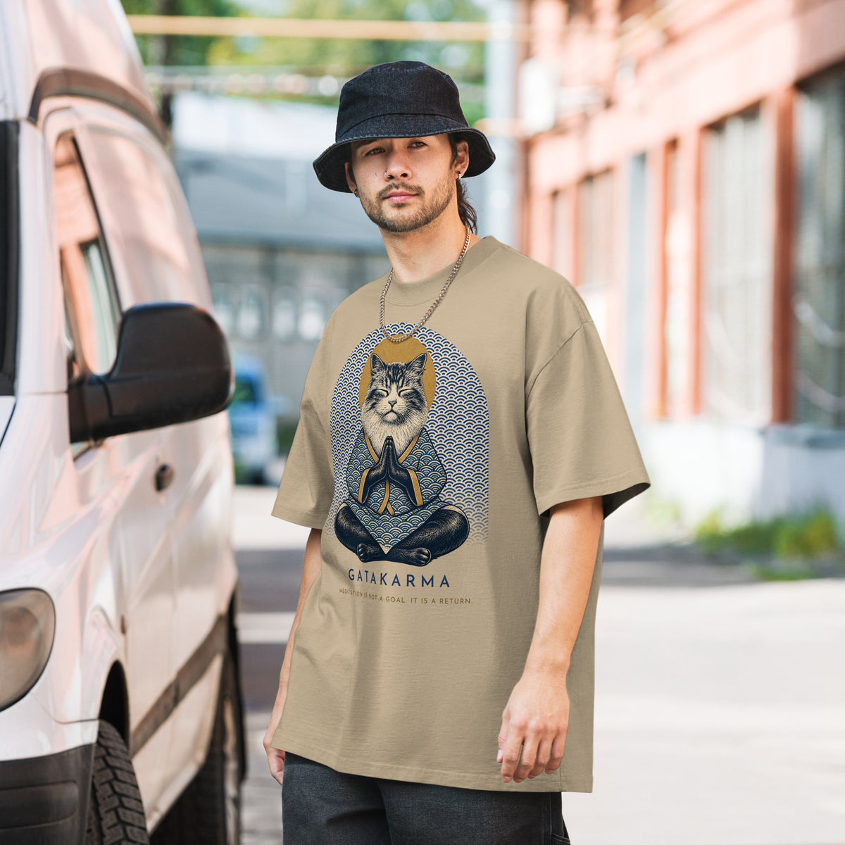GataKarma Kimono Faded Tee, product view 1 of 9 — Ukiyo collection by BarnaBorders