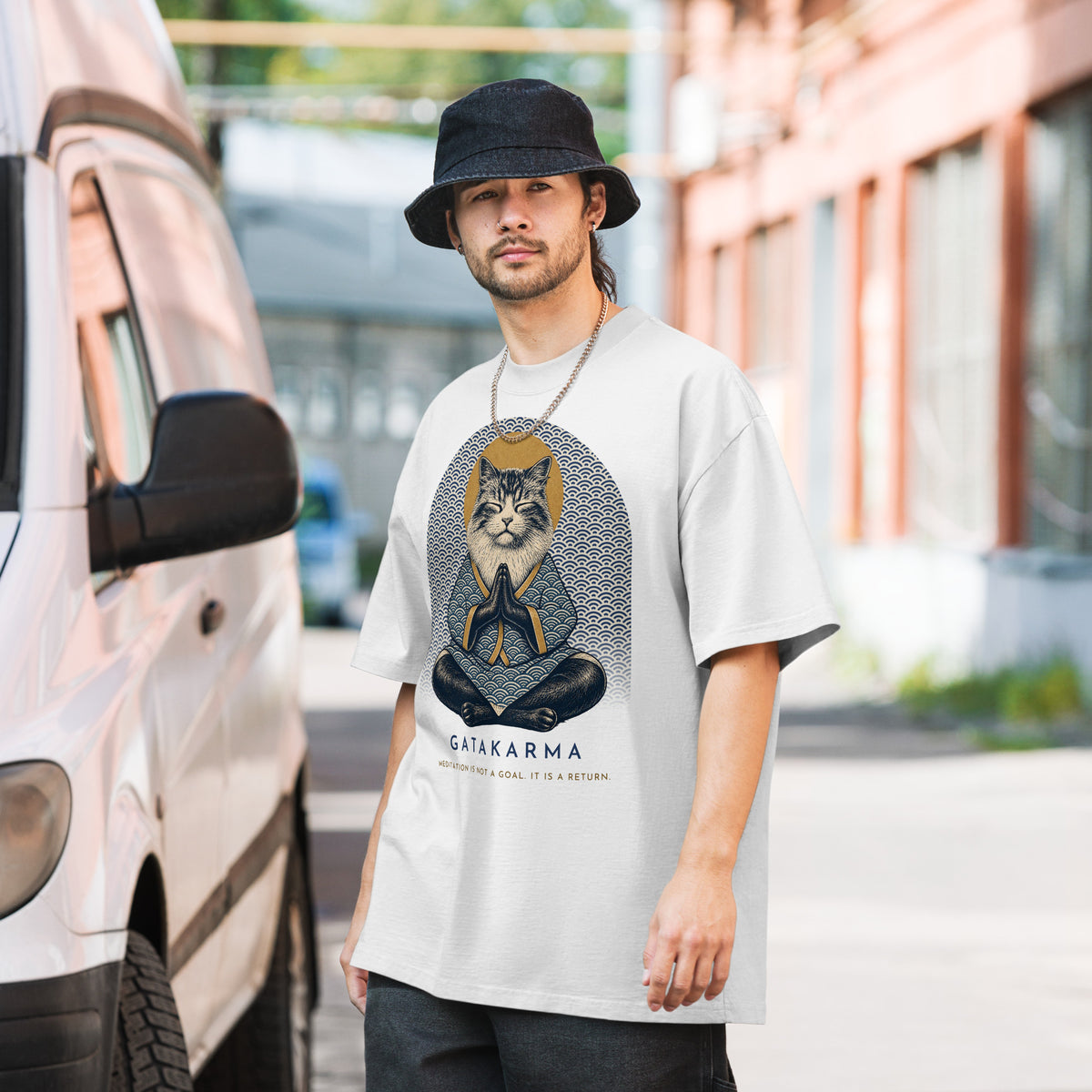 GataKarma Kimono Faded Tee, product view 6 of 9 — Ukiyo collection by BarnaBorders