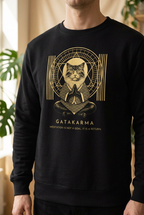 GataKarma Or Sacré Sweatshirt, close-up of the print (1/13) — Signature collection by BarnaBorders
