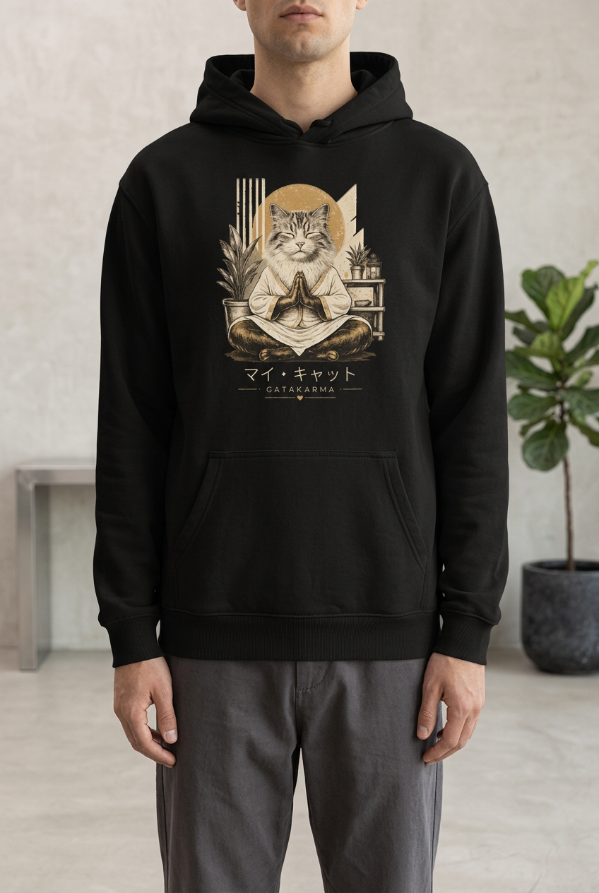 GataKarma Original Hoodie Black, worn in the city (1/13) — Signature collection by BarnaBorders
