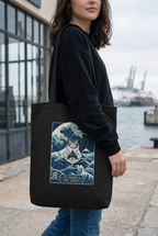 Tote bag MAREA noir porté dans le port