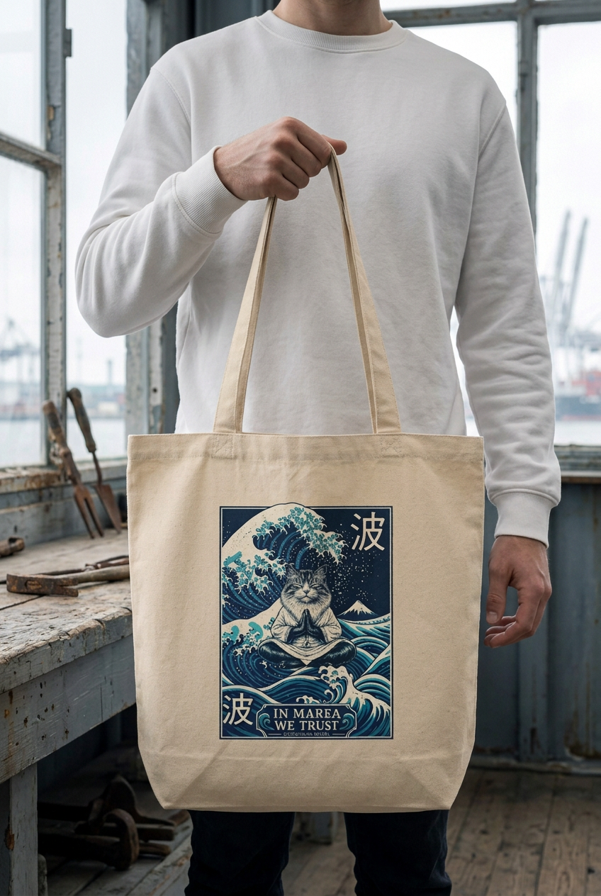 Tote Oyster tenu à la main dans un atelier portuaire