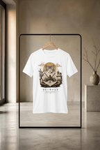 GataKarma Ukiyo Tee Paper, on a beige backdrop (2/7) — Ukiyo collection by BarnaBorders
