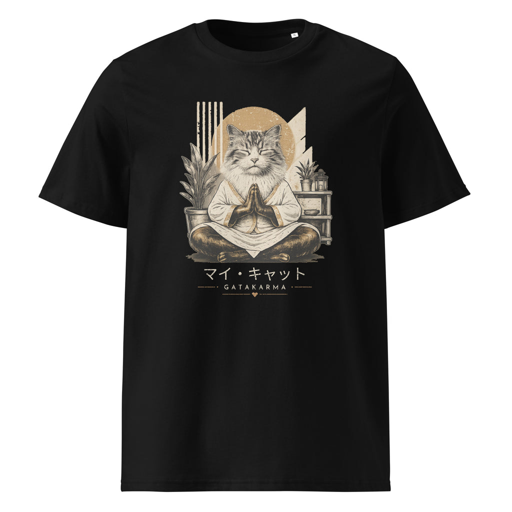 GataKarma Original Tee, black, mockup 4, BarnaBorders Artist Edition