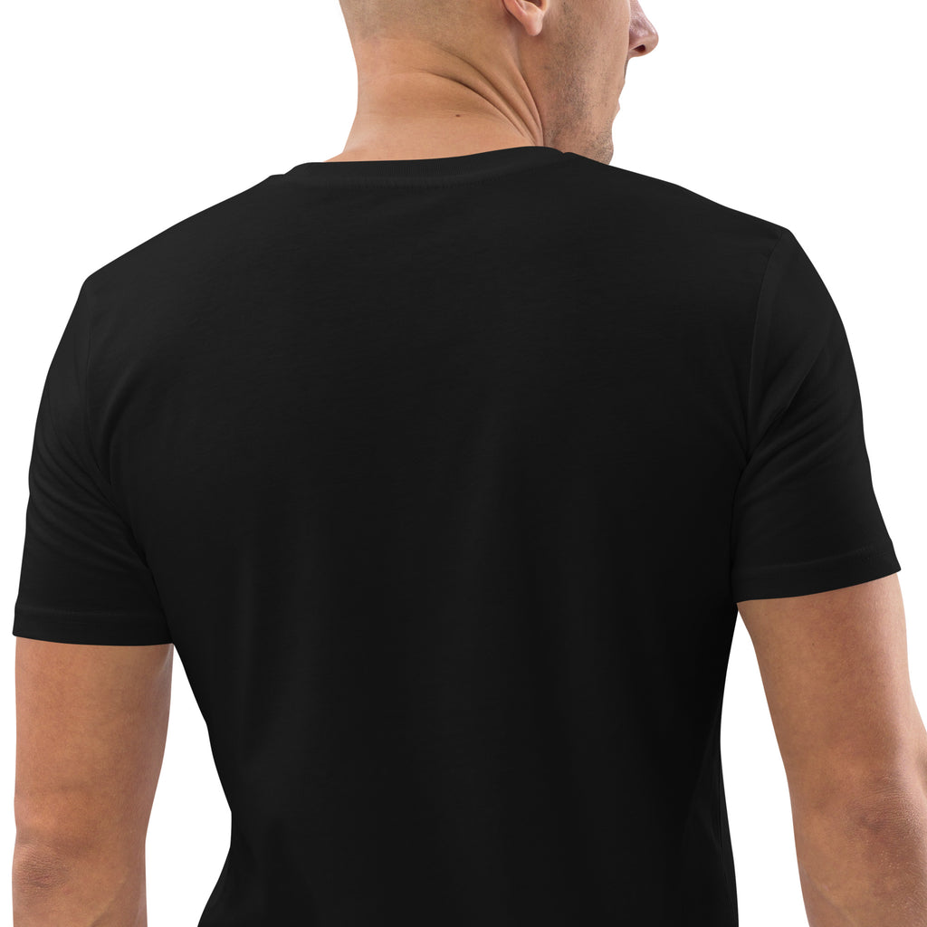 GataKarma Original Tee, black, mockup 2, BarnaBorders Artist Edition
