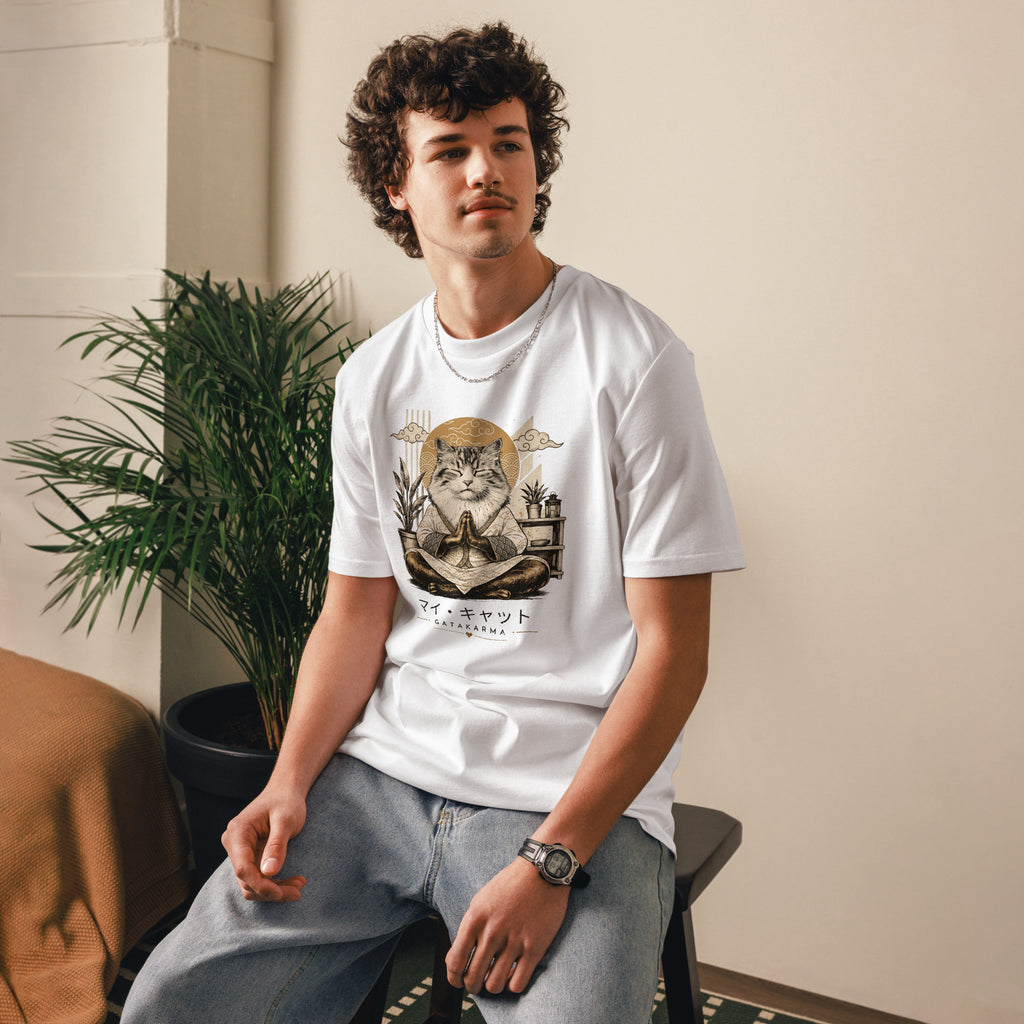 GataKarma Ukiyo Tee Paper, paper white, lifestyle (1/7) — Ukiyo collection by BarnaBorders