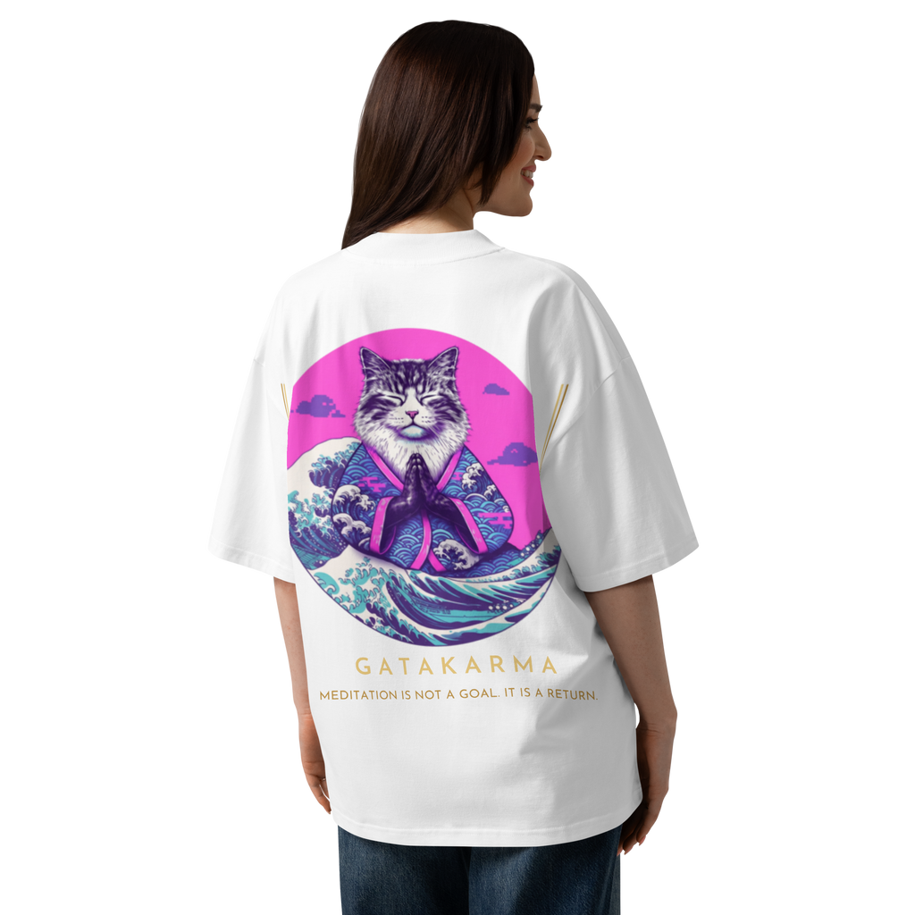 GataKarma Pink Wave Oversized Tee (8/9) — Pink Wave collection by BarnaBorders