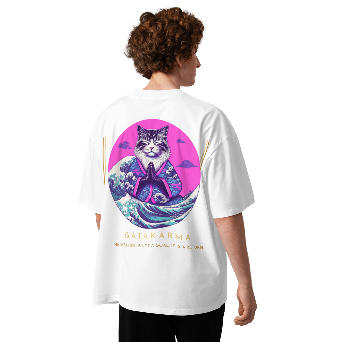 GataKarma Pink Wave Oversized Tee (9/9) — Pink Wave collection by BarnaBorders