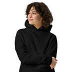 GataKarma Galaxia Hoodie, black, front view — Cosmic collection by BarnaBorders